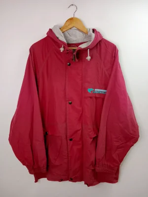 Karhu anorak rosa fucsia capucha vintage 80s XL XXL