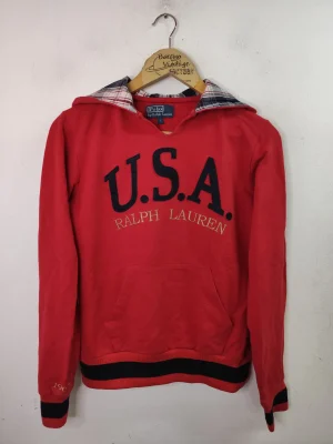 Polo Ralph Lauren sudadera roja bordada con capucha S