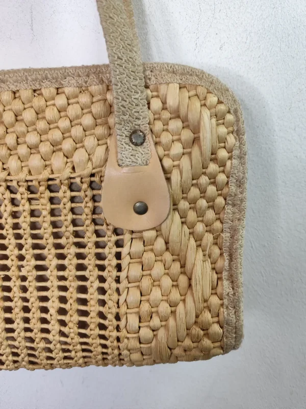 Vintage 90s wicker shopper bag beige - Imagen 2