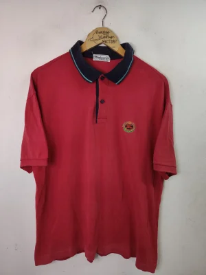 Burberrys polo burdeos bordado vintage 80s XL