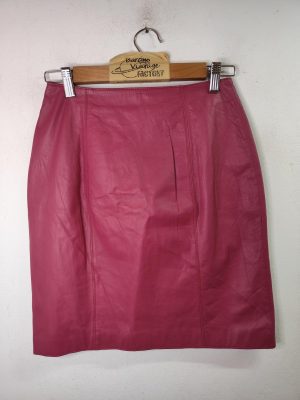 Falda de piel rosa fucsia vintage 90s XXS XS