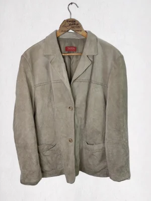 Chaqueta de ante beige vintage 80s tienda comprar ropa vintage Barcelona España